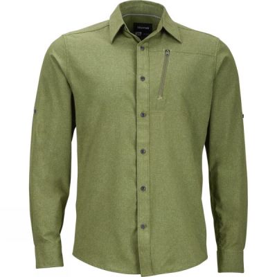 Top Marmot Boreas Manga Larga Hombre Verde - Chile XTO712635